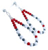 Southwest Multicolor Genuine Sterling Silver Post Dangle Bead Earrings DX115862